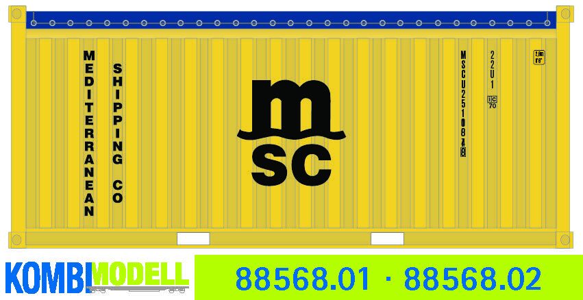 Kombimodell 88568.01 Ct 20' Open-Top (22U1) »MSC« (gelb) ═ SoSe 
